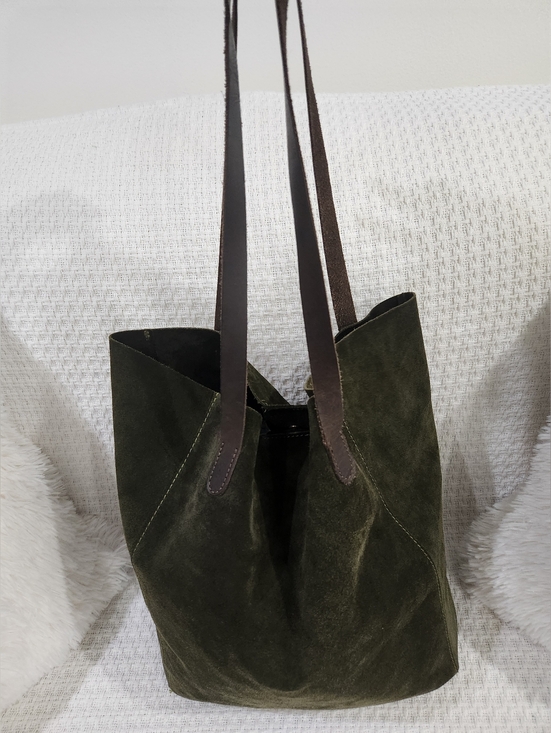 Handbags - Suede Tote Bag, Hobo Bag, Shoulder Bag, Gorgeous Color.